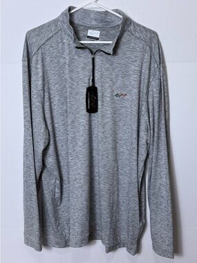 Greg Norman Collection Gray Striped Zip-Up Pullover